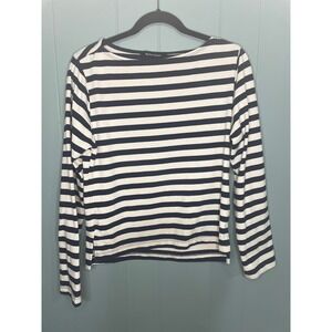 Reformation Striped Long Sleeve Top XS Navy Blue, XS‎
